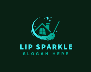 Housekeeping Broom Sparkle logo design