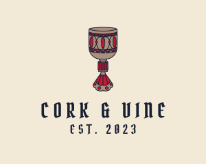 Medieval Wine Goblet  logo design