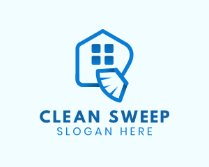 Broom House Cleaning logo design