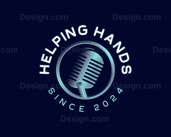 Podcast Audio Microphone Logo