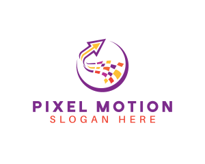 Arrow Pixel Motion logo design