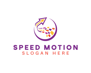 Arrow Pixel Motion logo design