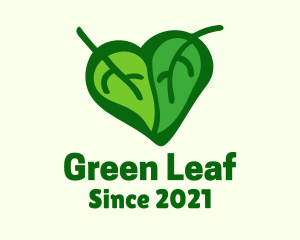 Green Leaf Heart logo design