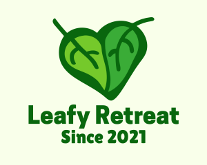 Green Leaf Heart logo design