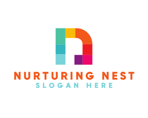 Multicolor Letter N logo design