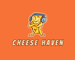 Cheese Music Earphones logo design