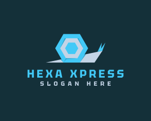 Snail Hexagon Shell logo design