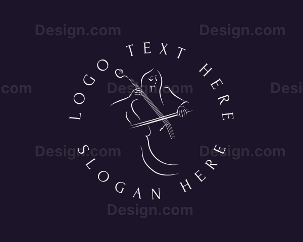 Musician Cello Instrument Logo