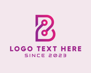 Letter B - Cyber Connection Letter B logo design