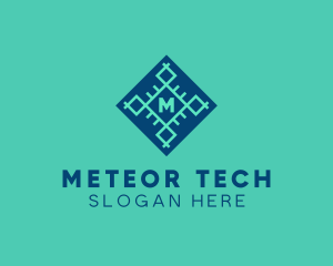 Geometric Snowflake Technology logo design