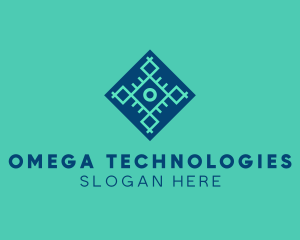 Geometric Snowflake Technology logo design