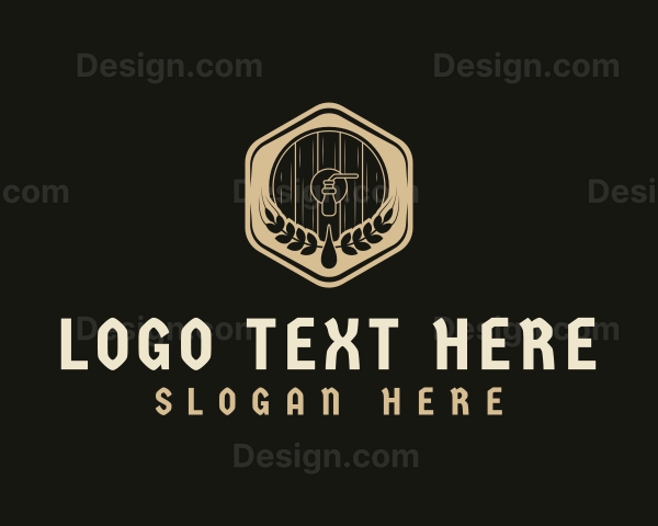 Hexagon Beer Malt Barrel Logo