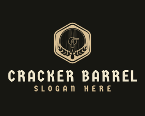 Hexagon Beer Malt Barrel logo design