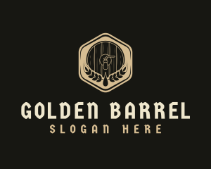 Hexagon Beer Malt Barrel logo design