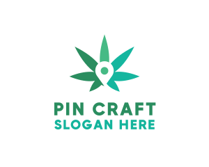 Cannabis Location Pin logo design