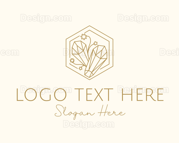 Floral Crystals Hexagon Logo