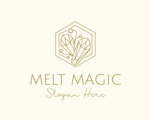 Floral Crystals Hexagon logo design