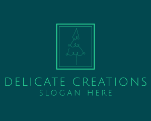 Pine Tree Line Art logo design