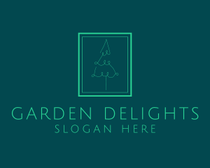 Pine Tree Line Art logo design