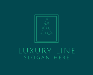 Pine Tree Line Art logo design