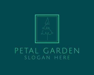 Pine Tree Line Art logo design