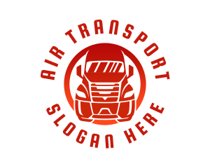 Red Trailer Truck logo design