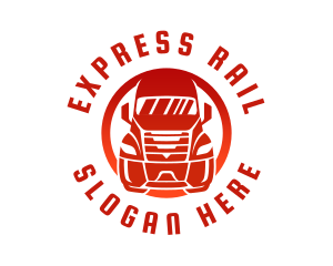 Red Trailer Truck logo design