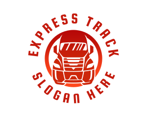 Red Trailer Truck logo design