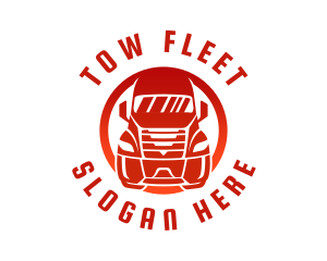 Red Trailer Truck logo design