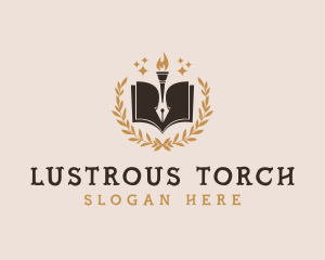 Book Torch Pen logo design