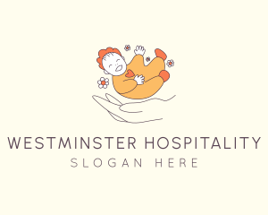 Infant Pediatrician Hand  logo design