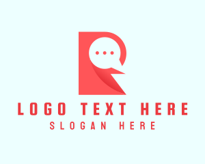 Social Media - Message Bubble Letter R logo design