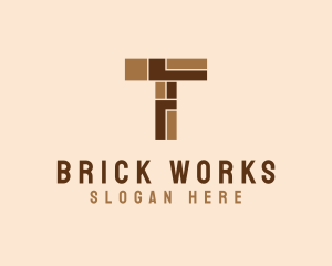 Brown Brick Letter T  logo