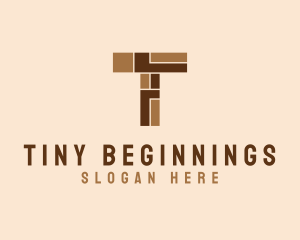 Brown Brick Letter T  logo design