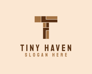 Brown Brick Letter T  logo design