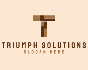 Brown Brick Letter T  logo design