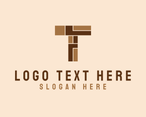 Letter - Brown Brick Letter T logo design
