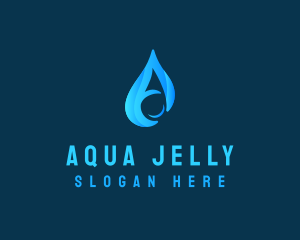 Water Droplet Letter A logo design