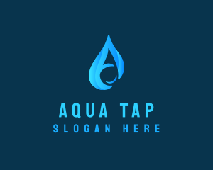 Water Droplet Letter A logo design