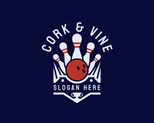 Bowling Trophy Sports logo design