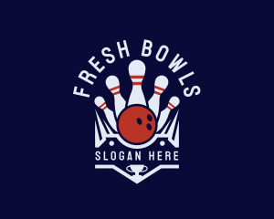 Bowling Trophy Sports logo design