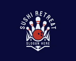 Bowling Trophy Sports logo design