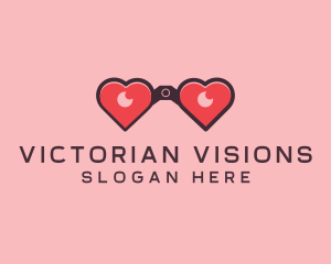 Heart Binocular Lens logo design