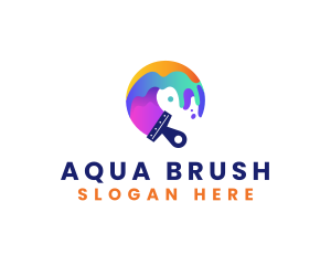 Painting Refurbish Brush logo design