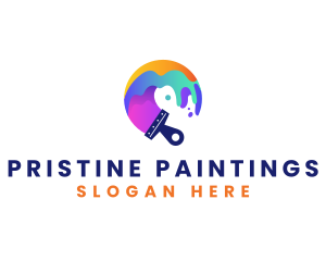 Painting Refurbish Brush logo design