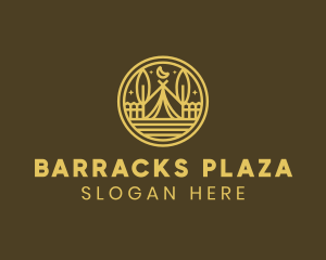 Rustic Brown Campsite logo design