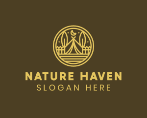 Rustic Brown Campsite logo design