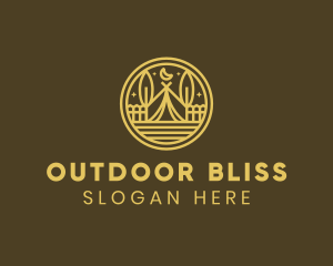 Rustic Brown Campsite logo design