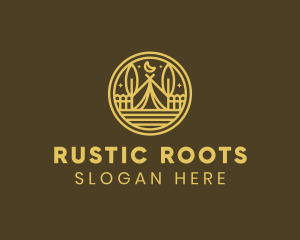 Rustic Brown Campsite logo design