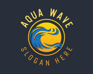 Sunset Wave Surfing logo design